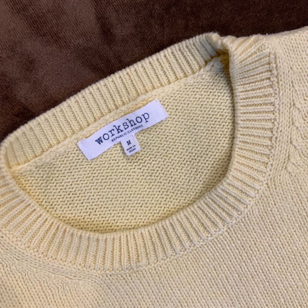 Workshop Butter Yellow M Sweater Travel Beach Costal Cottage Resort - Picture 2 of 7